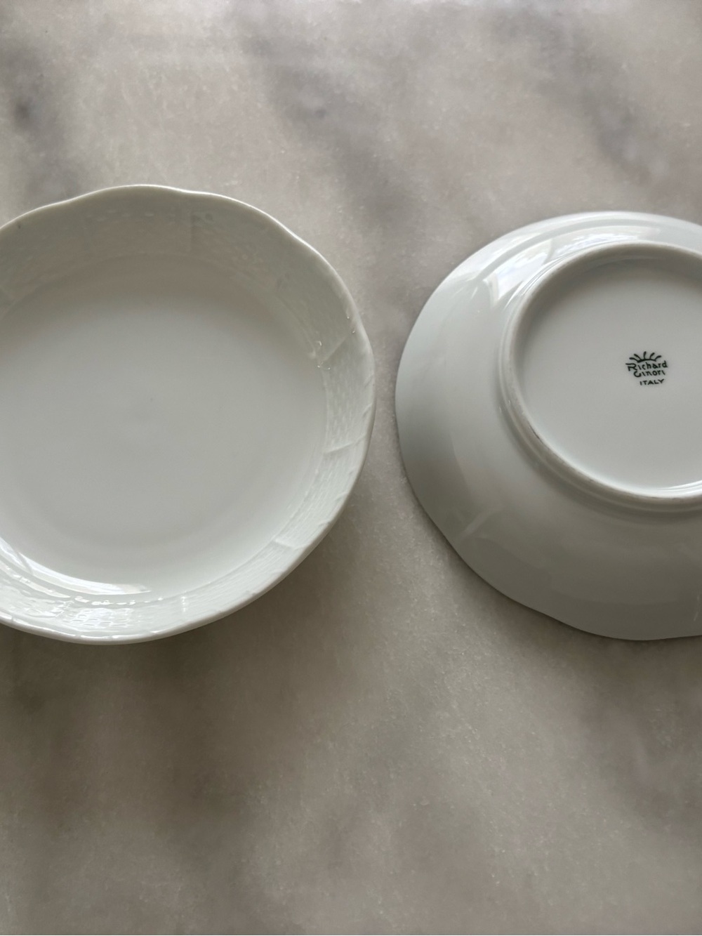 Richard Ginori White Porcelain Scalloped Bowls - Set of 2